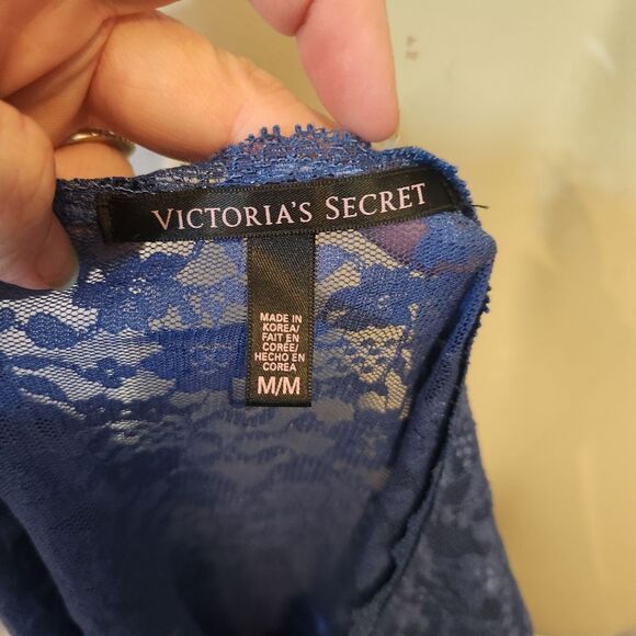 Victoria's Secret Lace Short Sleeve Top in Blue Size Medium‎ - Picture 5 of 5